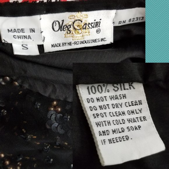 Oleg Cassini Vintage Beaded Sequined Silk Blouse - Picture 6 of 6